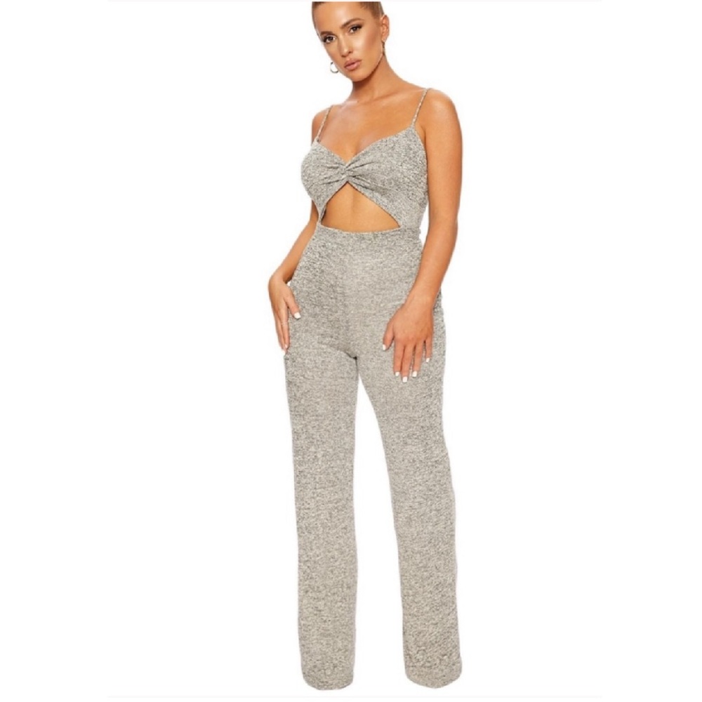 New Naked Wardrobe Hole’d me down grey jumpsuit